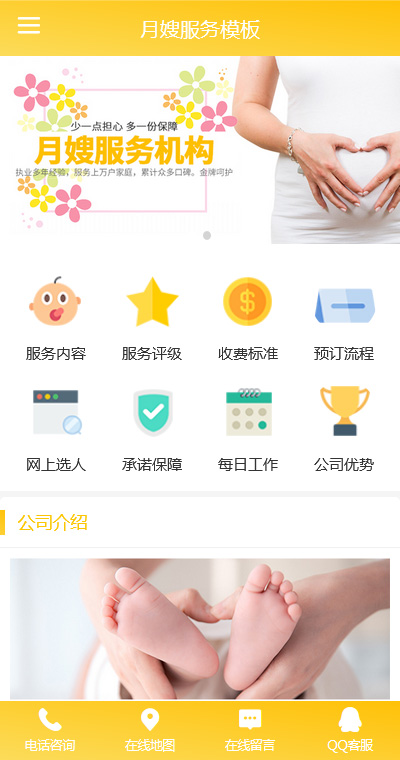 精选月嫂保姆孕检育婴 页面预览图